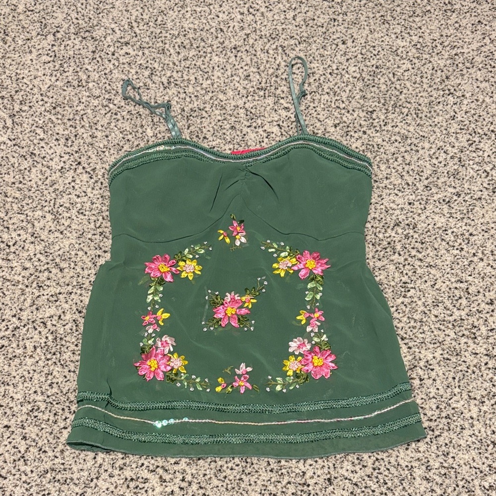 Deadstock Y2K Embroidered Cami and Scarf